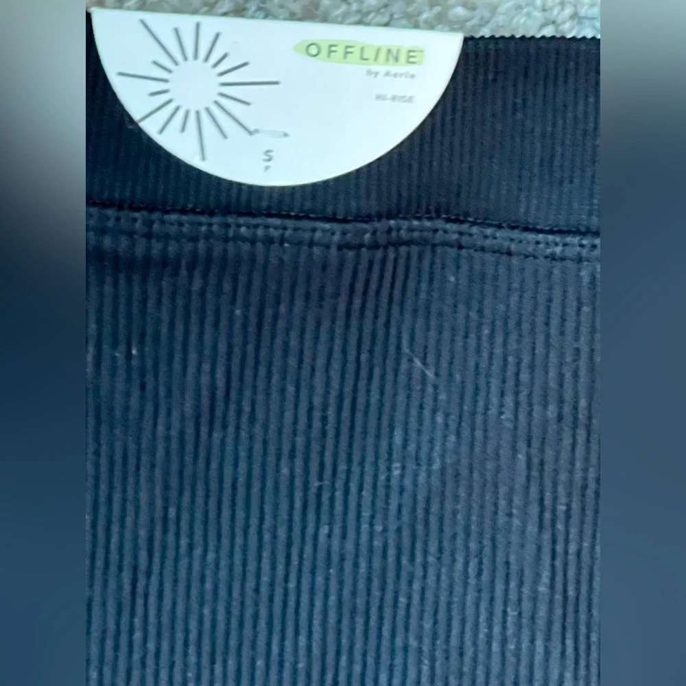 Offline by Aerie Ribbed High Rise Bike Shorts Black S NWT - Picture 5 of 5